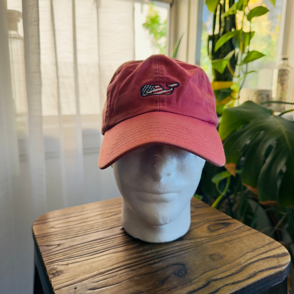 Vineyard Vines Dad Baseball‎ Cap American Flag Whale Logo Hat Unisex - Picture 2 of 6